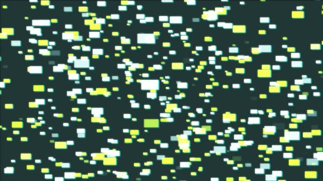 Flying social Message network icons on gradient light green background,  Social Network Concept with Blockchain Architecture Visualization of a Metaverse Big Data Online Art and Internet Communities