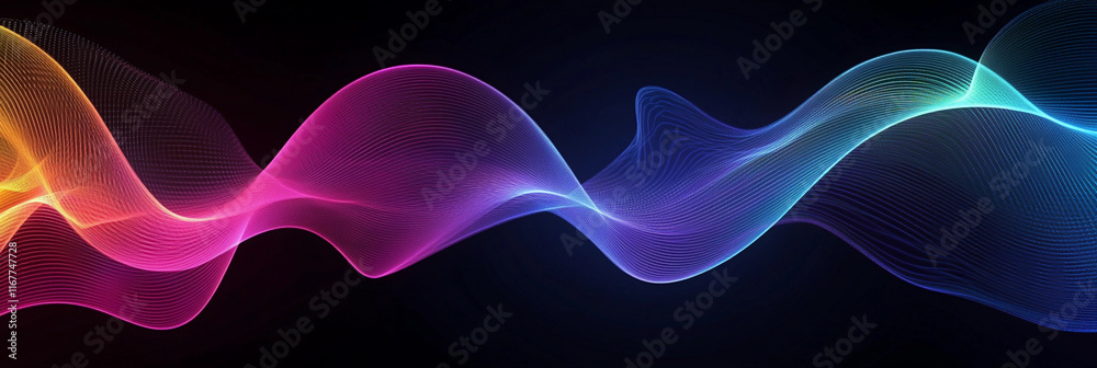 Poster Colorful abstract wave patterns create a vibrant visual experience