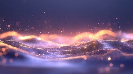 Light waves gently moving through a gradient background with subtle particle reflections