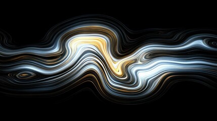Abstract Swirling Liquid Gold and Silver Marble Texture Background