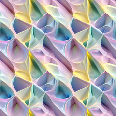 Seamless abstract pattern with pastel colored folds, soft aesthetic, modern design