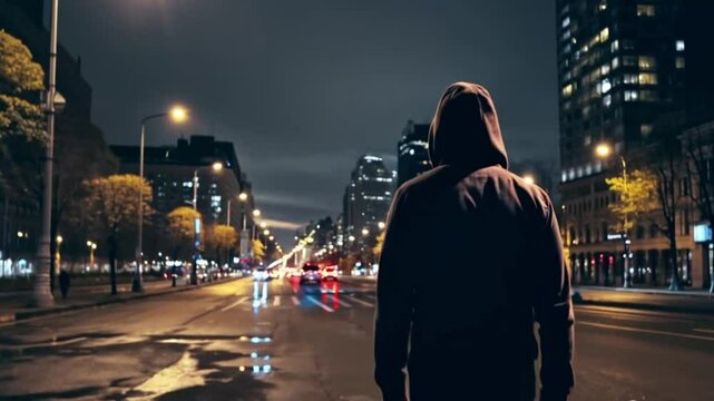 A creepy clown roams an abandoned amusement park with rusted rides and broken attractions. Dim, flickering lights heighten the eerie atmosphere, captured in 4K for Halloween thrillers.