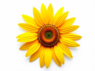 Fototapeta premium A vibrant sunflower in full bloom against a gray backdrop, showcasing its bright yellow petals, dark brown pistil, and radiating yellow stamens - Generative AI