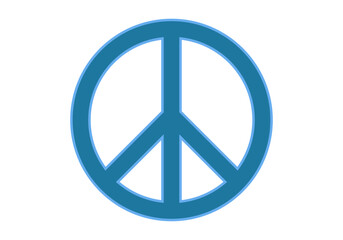 Símbolo azul de la paz en fondo blanco