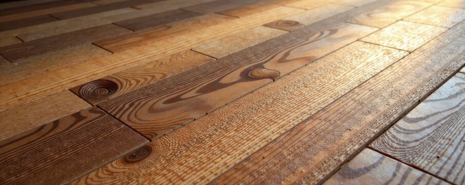 Close-up of woodgrain parquet laminate tile with intricate pattern and subtle sheen, close-up view, tile design, parquet laminate