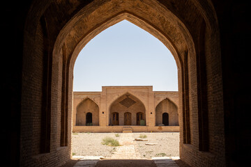 caravanserai on the silk road in the desert rest stop in the desert in persia iran
