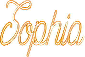 Sophia - orange gold color - name written - neon - ideal for websites, presentations, greetings, banners, cards, t-shirt, sweatshirt, prints, cricut, silhouette, sublimation , sign, styl
