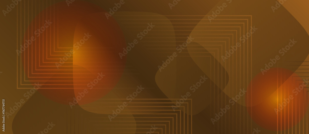 Poster abstract geometric background with a gradient of warm brown and orange tones. overlapping shapes and