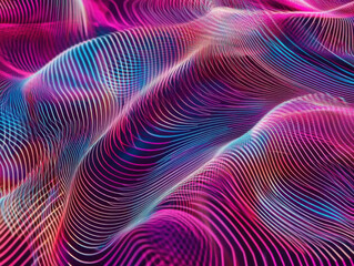 abstract neon light waves