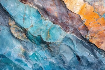 Naklejka premium Mystical Ice Cave: An Abstract Journey Through Blue Glacial Formations and Adventurous Climbing Paths