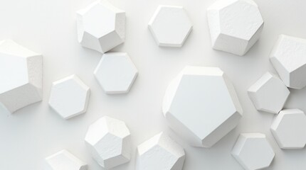 Textured White Geometric Shapes In Abstract Design