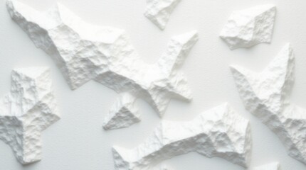 Textured White Geometric Shapes In Abstract Design