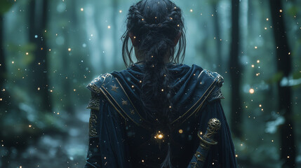 An elf in a mystical forest