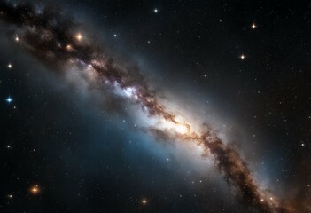 Fototapeta premium night panoramic way nebula stardust milky galaxy sky. stars astrophotography visible