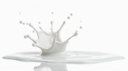 White Milk Splashes Isolated On White Background