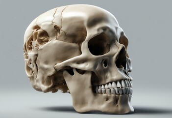 Obraz premium ai. anatomical background human skull bone isolated generative transparent