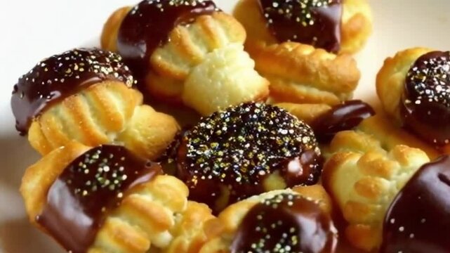 Mini churros galaxy swirl caramel chocolate glitter stardust