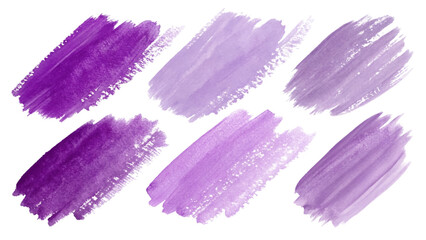 Purple watercolor strokes, artistic brush textures, vibrant color palette, creative background elements, abstract design.