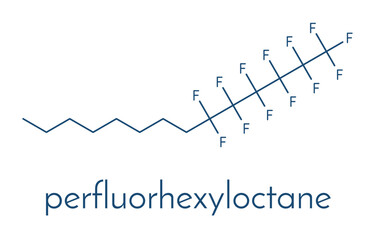 Perfluorohexyloctane drug molecule. Skeletal formula.