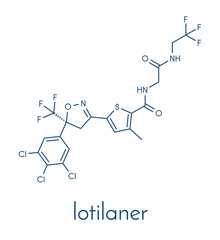 Obraz premium Lotilaner drug molecule. Skeletal formula.