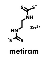 Metiram pesticide molecule. Skeletal formula.