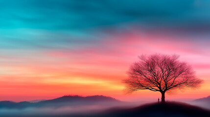 Obraz premium sunset in the mountains