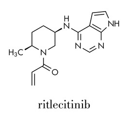 Ritlecitinib drug molecule. Skeletal formula.