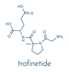 Trofinetide drug molecule. Skeletal formula.