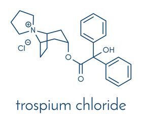 Trospium drug molecule. Skeletal formula.