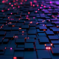 Fototapeta premium 3D render of futuristic geometric patterns with lights, 