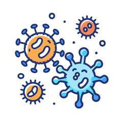  Virus and bacteria cell icon