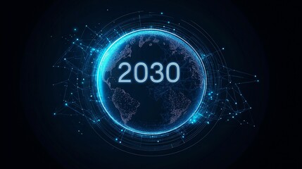 Obraz premium 2 0 3 0 new year and christmas network concept