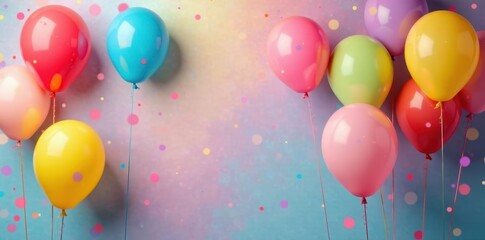 Happy Birthday celebration with colorful balloons , balloons, celebration, cheer