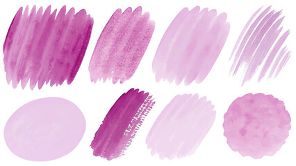 Soft pink watercolor swatches, artistic brush strokes, textured backgrounds, creative design elements, versatile for projects.