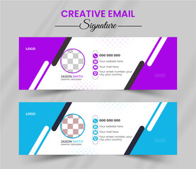 Creative corporate business email signature vector template Colorful, modern, and minimal layout design. Creative layout and modern concept
 fully editable.