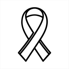 Classic awareness ribbon silhouette (solid or outlined)