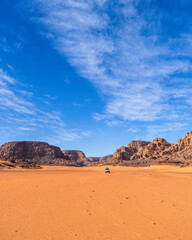 Tadrart Rouge, meaning Red Mountain, a mountain range in southeastern Algeria, part of the Algerian...