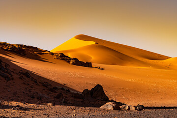 Tadrart Rouge, meaning Red Mountain, a mountain range in southeastern Algeria, part of the Algerian...
