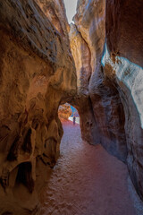 Tadrart Rouge, meaning Red Mountain, a mountain range in southeastern Algeria, part of the Algerian Desert providing massive dunes, rock formations and Martian landscapes