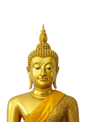 Fototapeta premium buddha statute on white background. PNG, closeup, religious statue, calm, buddha figure