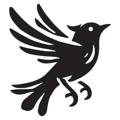 Silhouette of a bird on white background