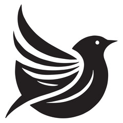 Silhouette of a bird on white background