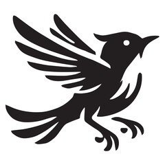 Silhouette of a bird on white background