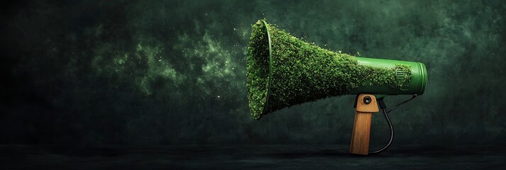 Green marketing communication with a megaphone, 