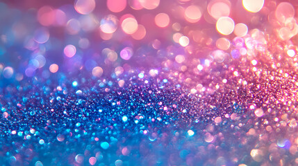 Abstract background with pink and blue bokeh lights and glitter. perfect for holiday, celebration, or festive designs. Opalescence. Illustration