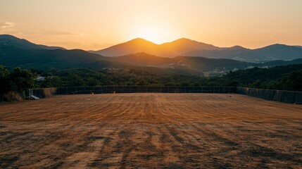 Obraz premium Setting the Stage: Scenic Hills Prepped for Music Festival Performance