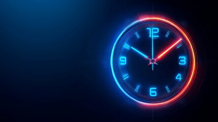 blue alarm clock with red light