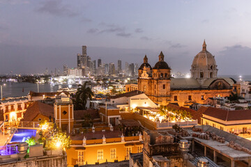Obraz premium Skyline of the old town of Cartagena de Indias, Colombia