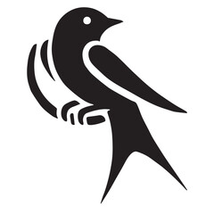 Silhouette of a bird on white background