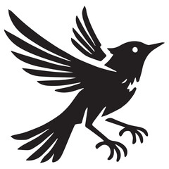 Silhouette of a bird on white background